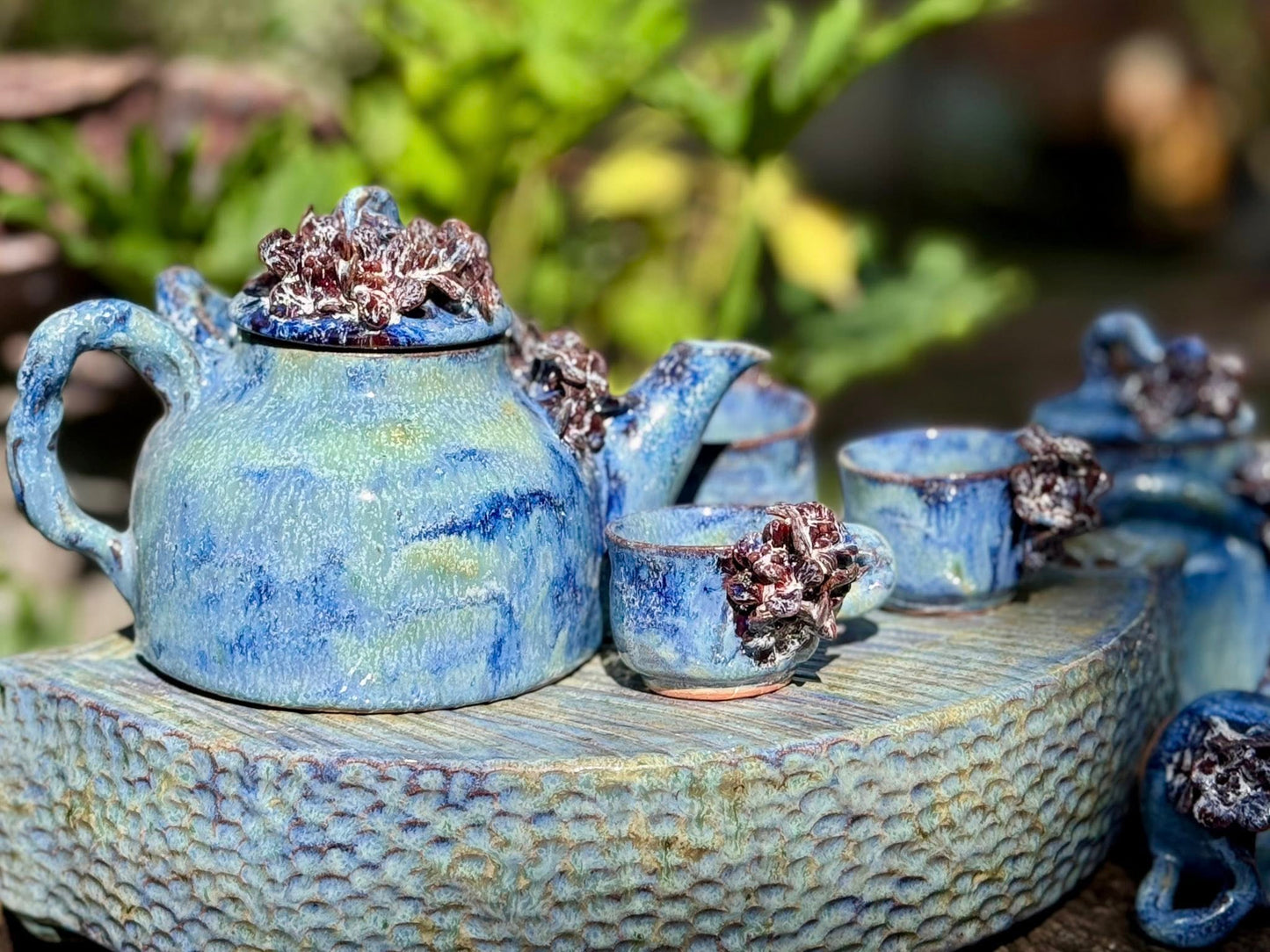 Céleste Céramique – Blue Blossom Handgefertigtes Teeset