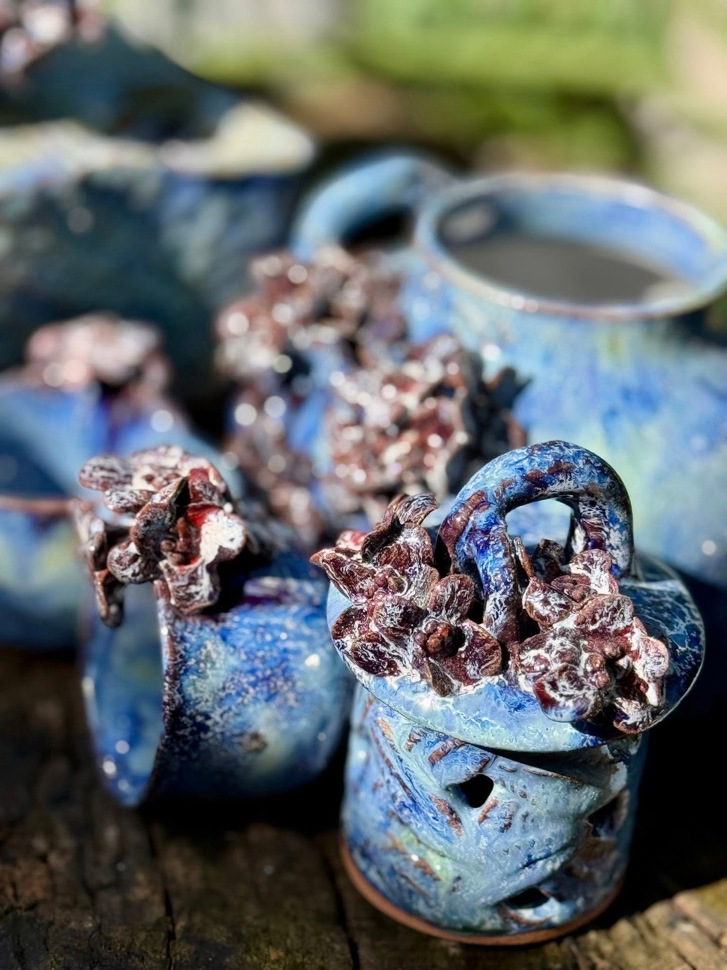 Céleste Céramique – Blue Blossom Handgefertigtes Teeset