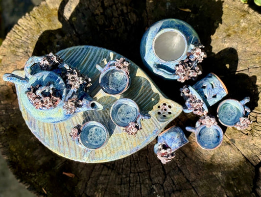 Céleste Céramique – Blue Blossom Handgefertigtes Teeset