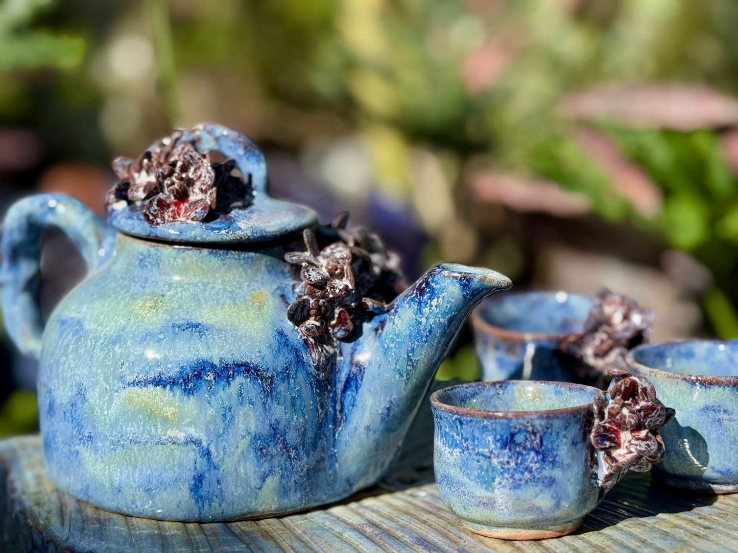 Céleste Céramique – Blue Blossom Handgefertigtes Teeset