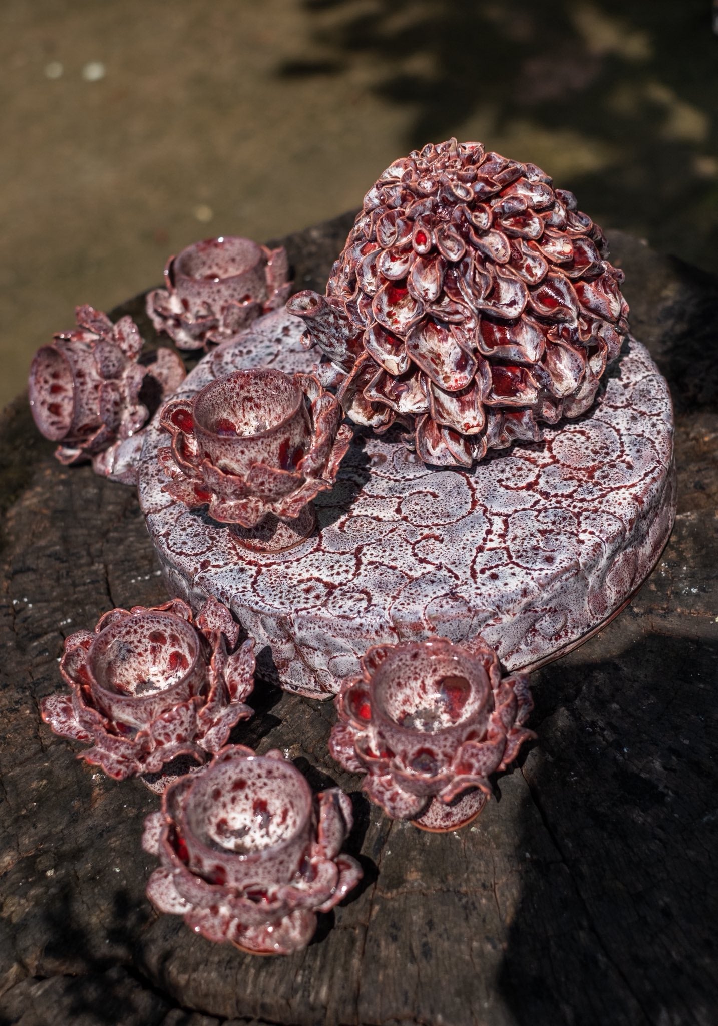 Céleste Céramique – Service à Thé Fleur en Céramique Fabriqué à la Main