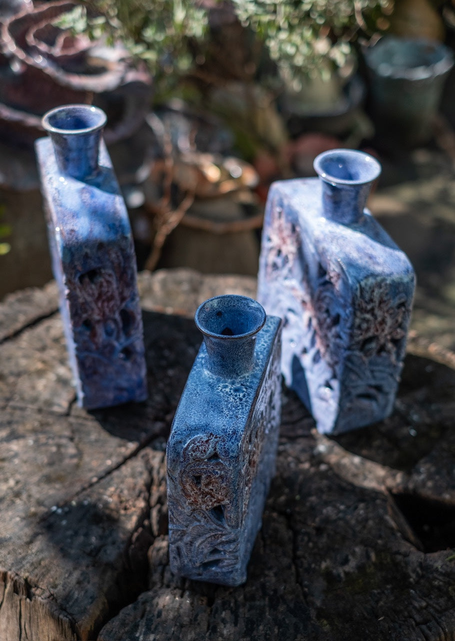 Céleste Céramique - Azure Whisper Square Vase Set